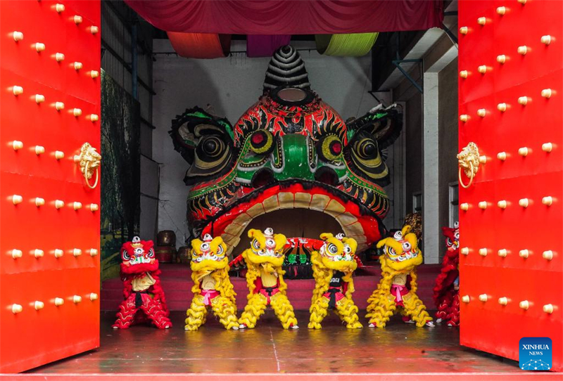 Ο χορ?? των λιονταρι?ν Γκουανγκντ?νγκ στο Φοσ?ν