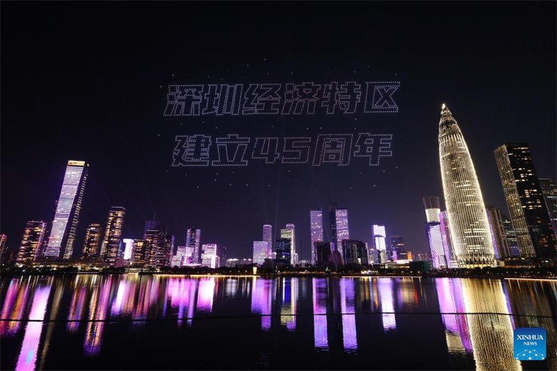 Διοργαν?θηκε σ?ου με drones για τον εορτασμ? τη? 45η? επετε?ου τη? ειδικ?? οικονομικ?? ζ?νη? τη? π?λη Σεντζ?ν