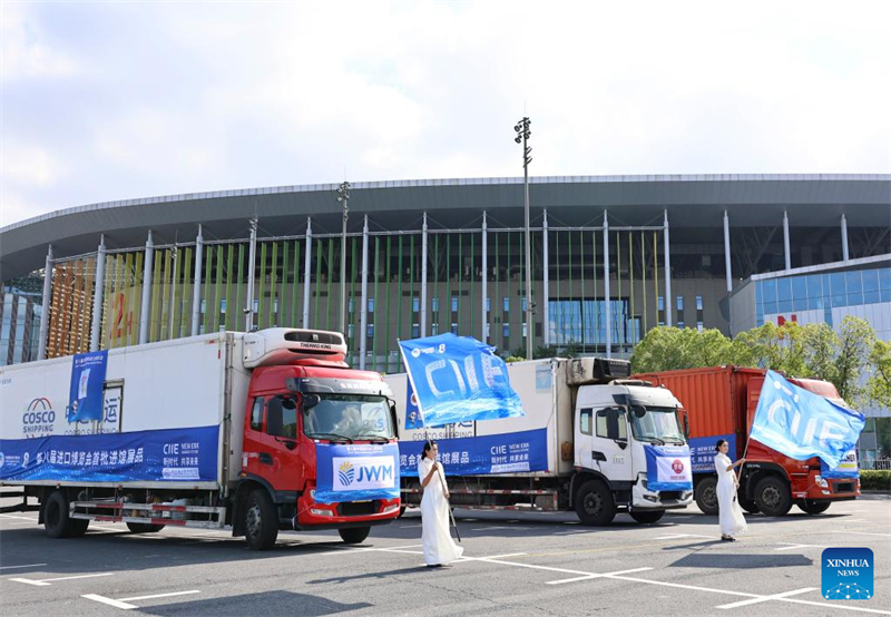 Η πρ?τη παρτ?δα εκθεμ?των φτ?νει στον κ?ριο χ?ρο τη? CIIE στη Σαγκ?η